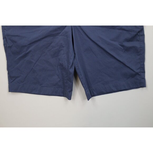 Puma Golf Mens Size 38 Flat Front Tech Golfing Chino Shorts Blue Plaid Check - Picture 4 of 13